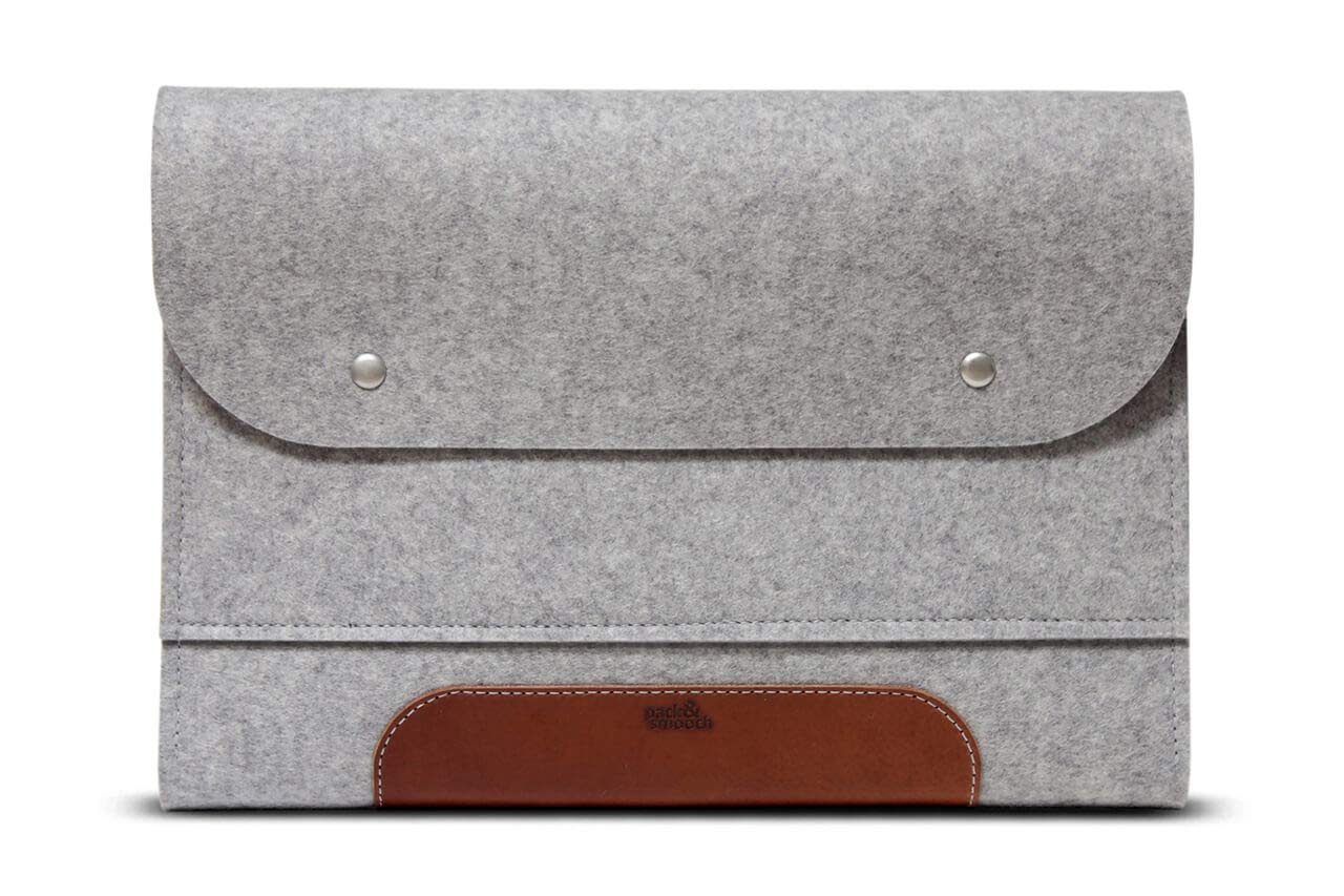 MacBook / Laptop / iPad Tasche CORRIEDALE aus Wollfilz und Leder-Pack & Smooch