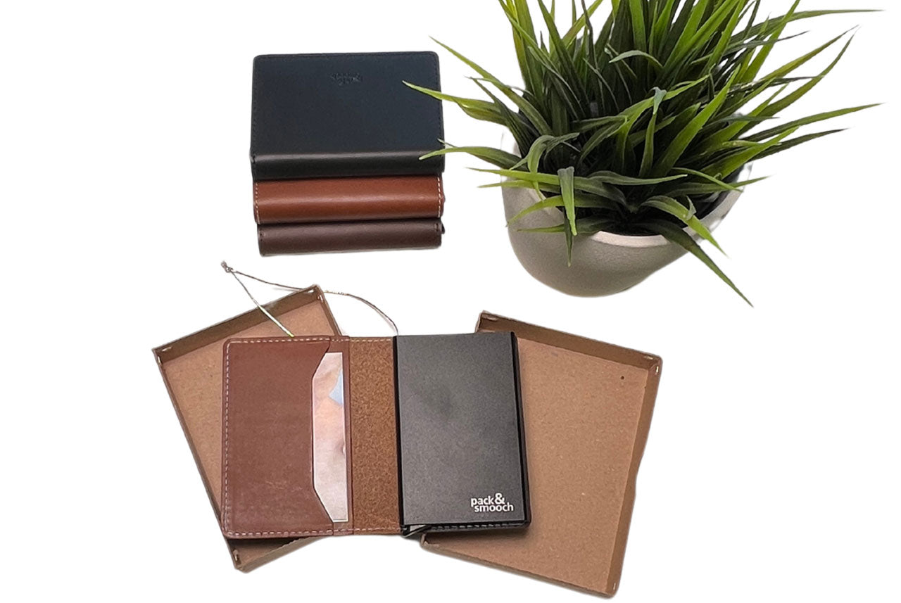 HERFORD Miniwallet – Kartenetui aus Premium-Leder-Pack & Smooch