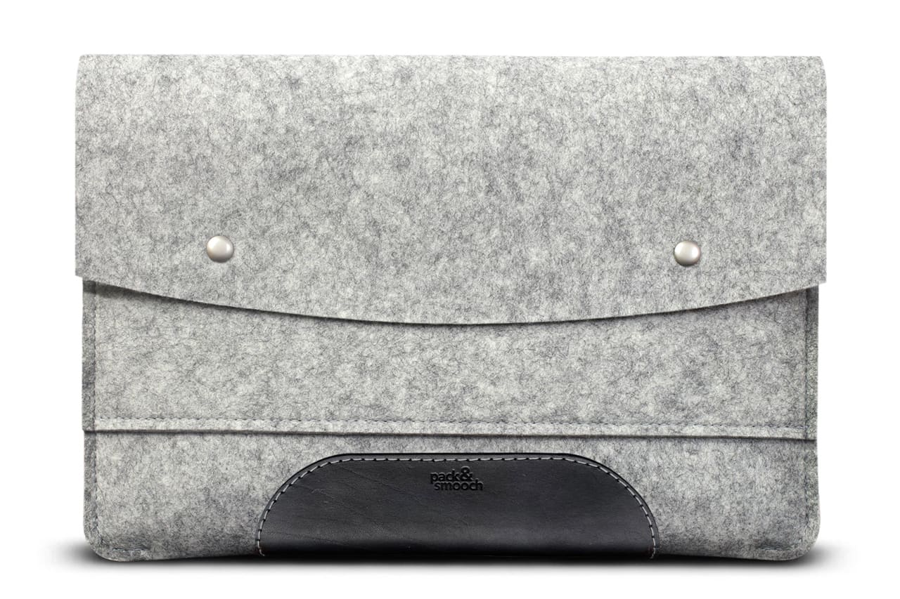 MacBook Pro / MacBook Air Hülle HAMPSHIRE aus Wollfilz und Leder-Pack & Smooch