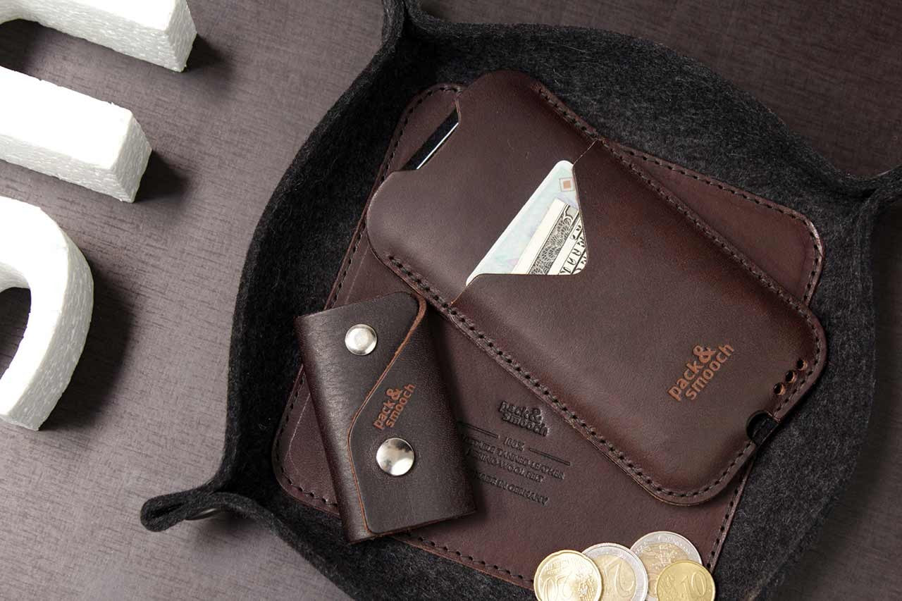 Schlüsselablage CORBY aus Wollfilz und Leder-Pack & Smooch