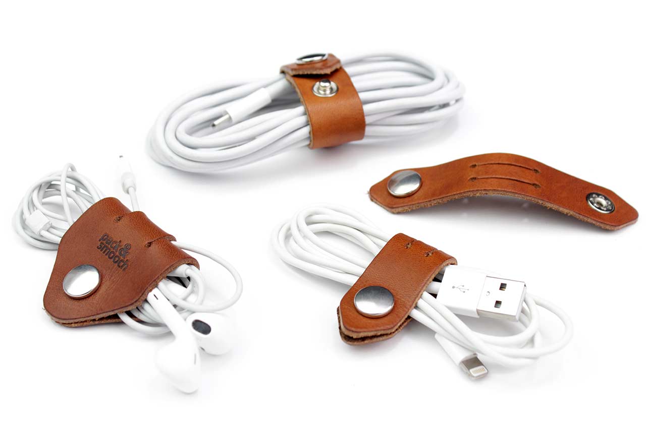 Leather Cable Organizer Set
